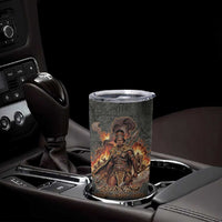 Queen Nzinga Tumbler Cup Fierce African Warrior Queen - Dark Tribal Fire Art - Wonder Print Shop