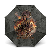 Queen Nzinga Umbrella Fierce African Warrior Queen - Dark Tribal Fire Art - Wonder Print Shop