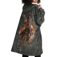 Queen Nzinga Wearable Blanket Hoodie Fierce African Warrior Queen - Dark Tribal Fire Art - Wonder Print Shop