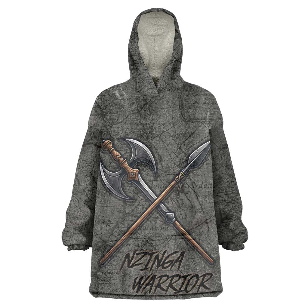 Queen Nzinga Wearable Blanket Hoodie Fierce African Warrior Queen - Dark Tribal Fire Art - Wonder Print Shop