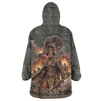 Queen Nzinga Wearable Blanket Hoodie Fierce African Warrior Queen - Dark Tribal Fire Art - Wonder Print Shop