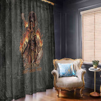 Queen Nzinga Window Curtain Fierce African Warrior Queen - Dark Tribal Fire Art - Wonder Print Shop