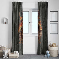 Queen Nzinga Window Curtain Fierce African Warrior Queen - Dark Tribal Fire Art - Wonder Print Shop