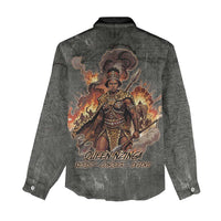 Queen Nzinga Women Casual Shirt Fierce African Warrior Queen - Dark Tribal Fire Art - Wonder Print Shop