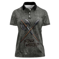 Queen Nzinga Women Polo Shirt Fierce African Warrior Queen - Dark Tribal Fire Art - Wonder Print Shop