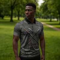 Queen Nzinga Zipper Polo Shirt Fierce African Warrior Queen - Dark Tribal Fire Art - Wonder Print Shop