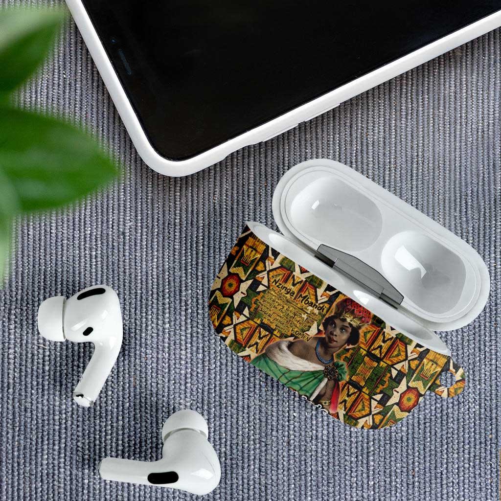 Queen Nzinga AirPods Case Mbandi Traditional Regal Portrait Empowerment Quote African Female Leadership - Wonder Print Shop