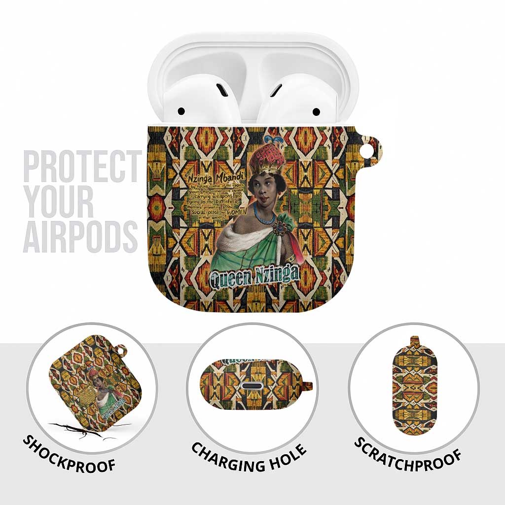 Queen Nzinga AirPods Case Mbandi Traditional Regal Portrait Empowerment Quote African Female Leadership - Wonder Print Shop