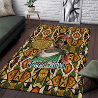 Queen Nzinga Area Rug Mbandi Traditional Regal Portrait Empowerment Quote African Female Leadership - Wonder Print Shop