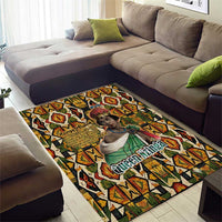 Queen Nzinga Area Rug Mbandi Traditional Regal Portrait Empowerment Quote African Female Leadership - Wonder Print Shop