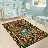 Queen Nzinga Area Rug Mbandi Traditional Regal Portrait Empowerment Quote African Female Leadership - Wonder Print Shop