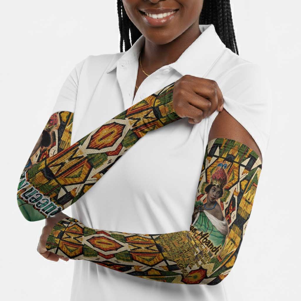 Queen Nzinga Arm Sleeves Mbandi Traditional Regal Portrait Empowerment Quote African Female Leadership - Wonder Print Shop