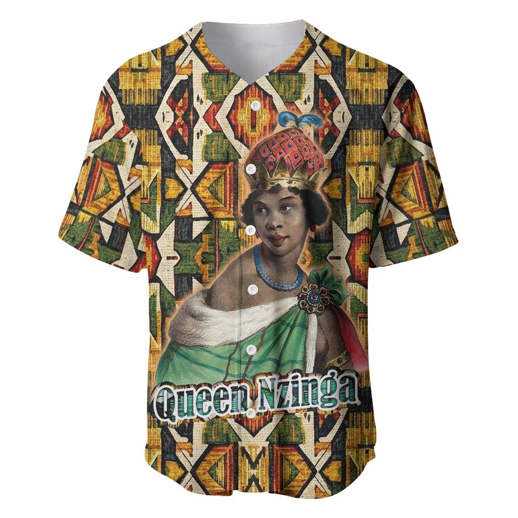 Queen Nzinga Baseball Jersey Mbandi Traditional Regal Portrait Empowerment Quote African Female Leadership - Wonder Print Shop