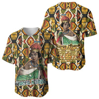 Queen Nzinga Baseball Jersey Mbandi Traditional Regal Portrait Empowerment Quote African Female Leadership - Wonder Print Shop
