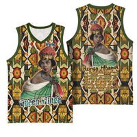 Queen Nzinga Basketball Jersey Mbandi Traditional Regal Portrait Empowerment Quote African Female Leadership - Wonder Print Shop