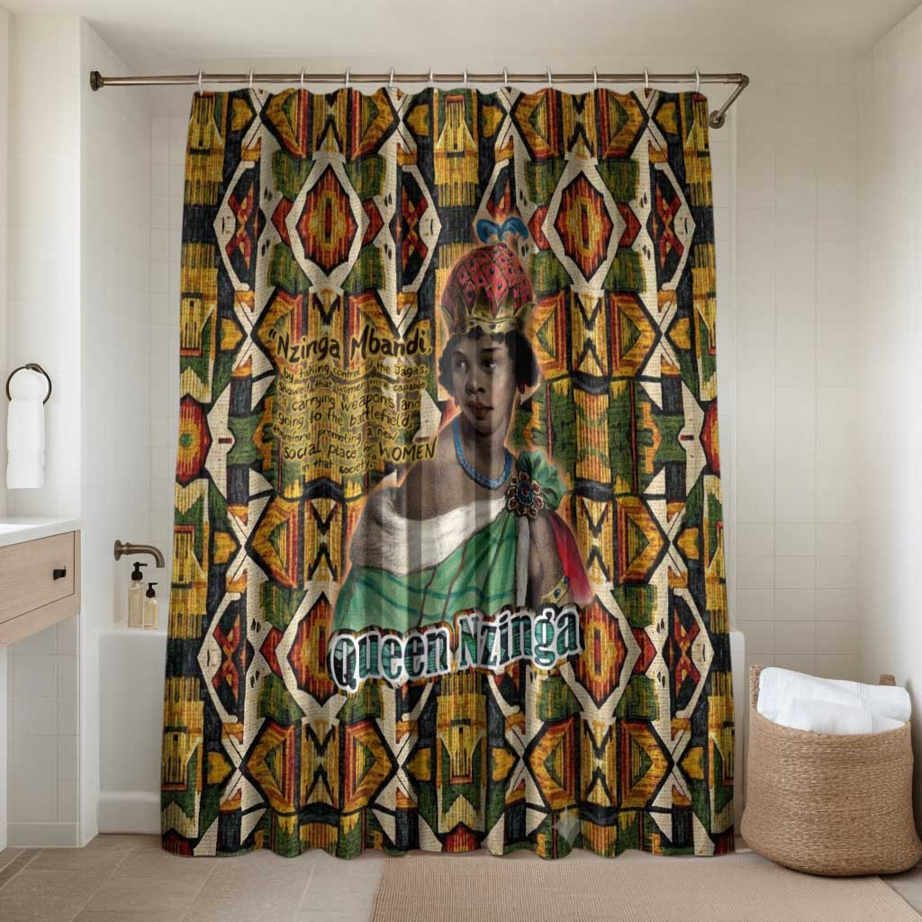 Queen Nzinga Bathroom Set Mbandi Traditional Regal Portrait Empowerment Quote African Female Leadership - Wonder Print Shop