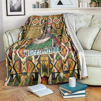 Queen Nzinga Blanket Mbandi Traditional Regal Portrait Empowerment Quote African Female Leadership - Wonder Print Shop