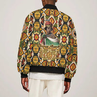 Queen Nzinga Bomber Jacket Mbandi Traditional Regal Portrait Empowerment Quote African Female Leadership - Wonder Print Shop