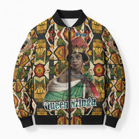 Queen Nzinga Bomber Puffer Jacket Mbandi Traditional Regal Portrait Empowerment Quote African Female Leadership - Wonder Print Shop
