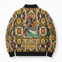 Queen Nzinga Bomber Puffer Jacket Mbandi Traditional Regal Portrait Empowerment Quote African Female Leadership - Wonder Print Shop