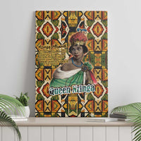 Queen Nzinga Canvas Wall Art Mbandi Traditional Regal Portrait Empowerment Quote African Female Leadership - Wonder Print Shop