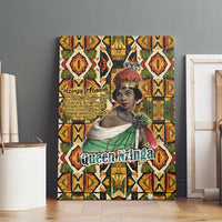 Queen Nzinga Canvas Wall Art Mbandi Traditional Regal Portrait Empowerment Quote African Female Leadership - Wonder Print Shop