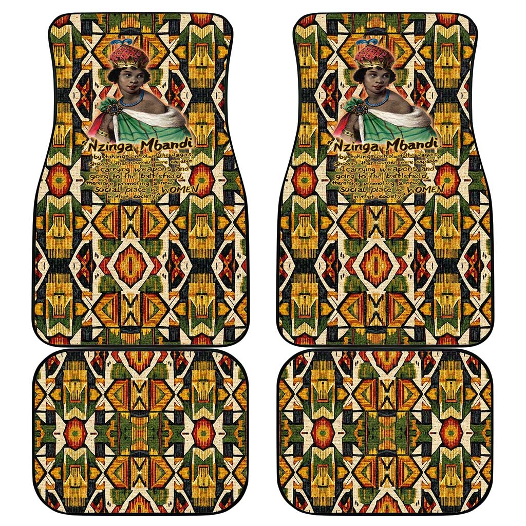 Queen Nzinga Car Mats Mbandi Traditional Regal Portrait Empowerment Quote African Female Leadership - Wonder Print Shop