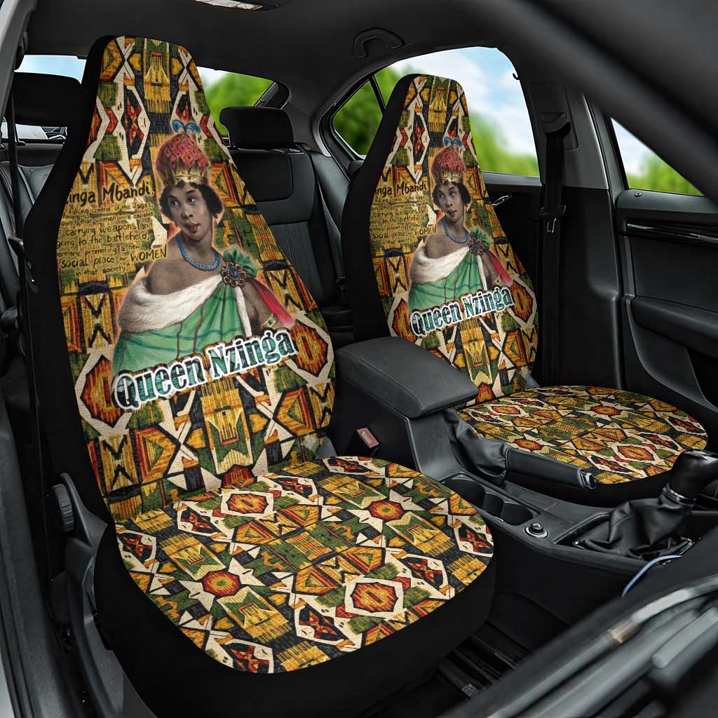 Queen Nzinga Car Seat Cover Mbandi Traditional Regal Portrait Empowerment Quote African Female Leadership - Wonder Print Shop