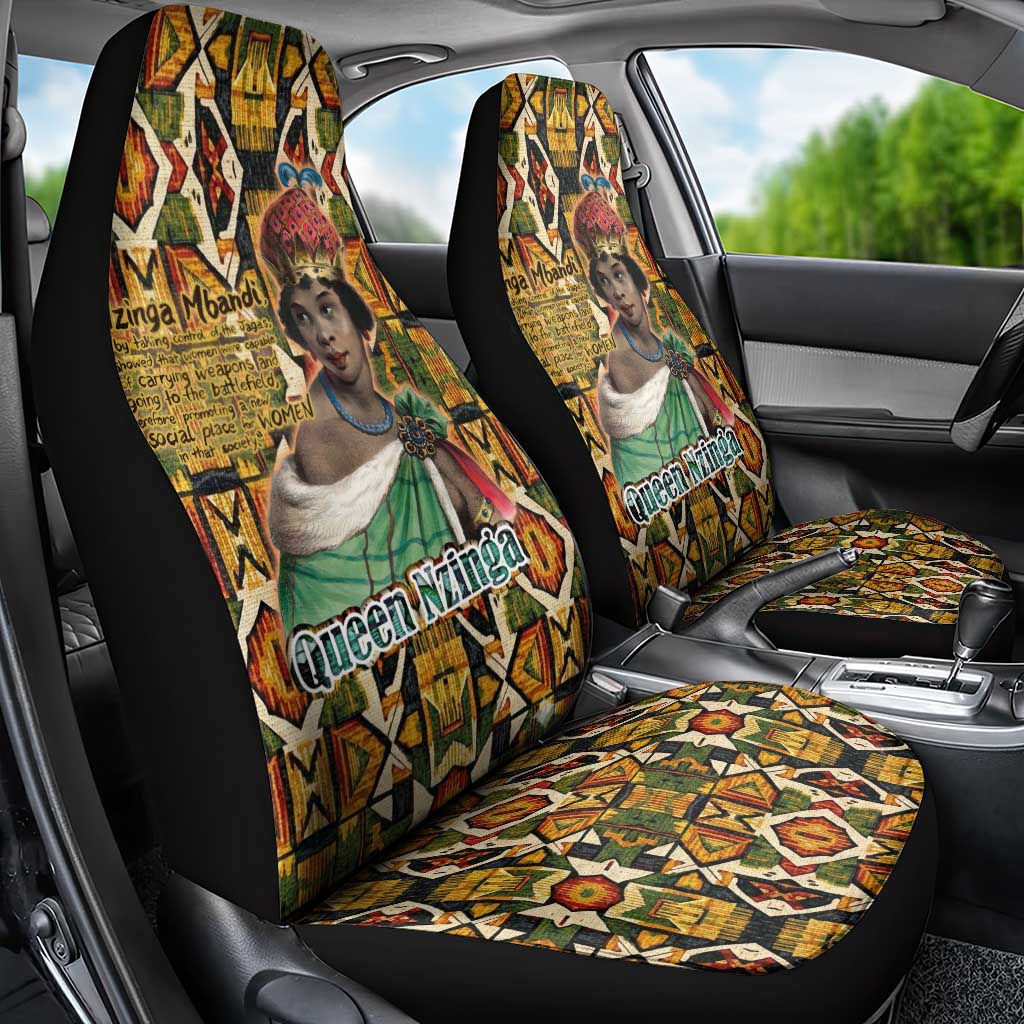 Queen Nzinga Car Seat Cover Mbandi Traditional Regal Portrait Empowerment Quote African Female Leadership - Wonder Print Shop