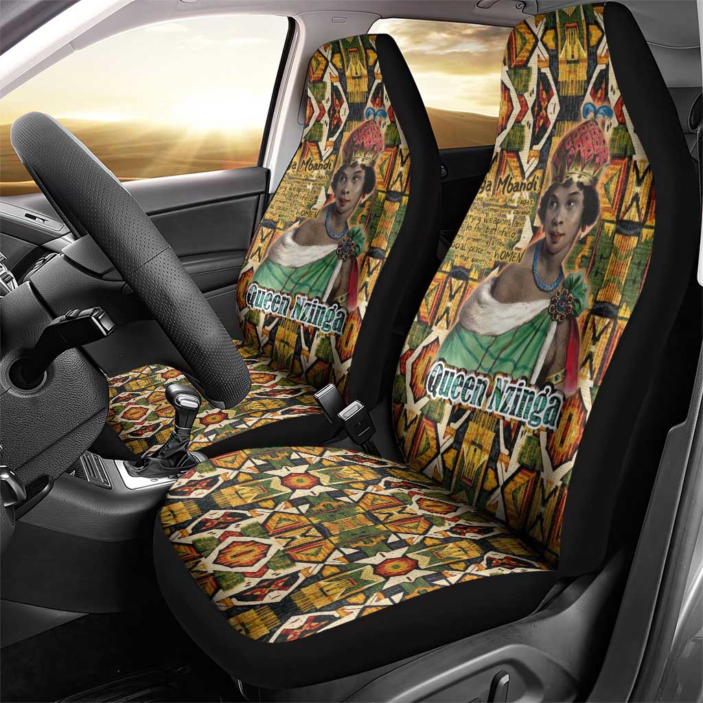 Queen Nzinga Car Seat Cover Mbandi Traditional Regal Portrait Empowerment Quote African Female Leadership - Wonder Print Shop