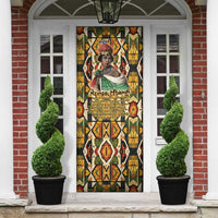 Queen Nzinga Door Cover Mbandi Traditional Regal Portrait Empowerment Quote African Female Leadership - Wonder Print Shop