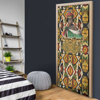 Queen Nzinga Door Cover Mbandi Traditional Regal Portrait Empowerment Quote African Female Leadership - Wonder Print Shop