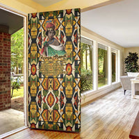 Queen Nzinga Door Cover Mbandi Traditional Regal Portrait Empowerment Quote African Female Leadership - Wonder Print Shop