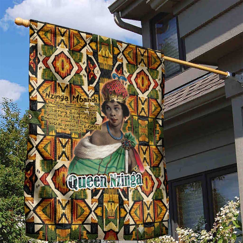 Queen Nzinga Garden Flag Mbandi Traditional Regal Portrait Empowerment Quote African Female Leadership - Wonder Print Shop