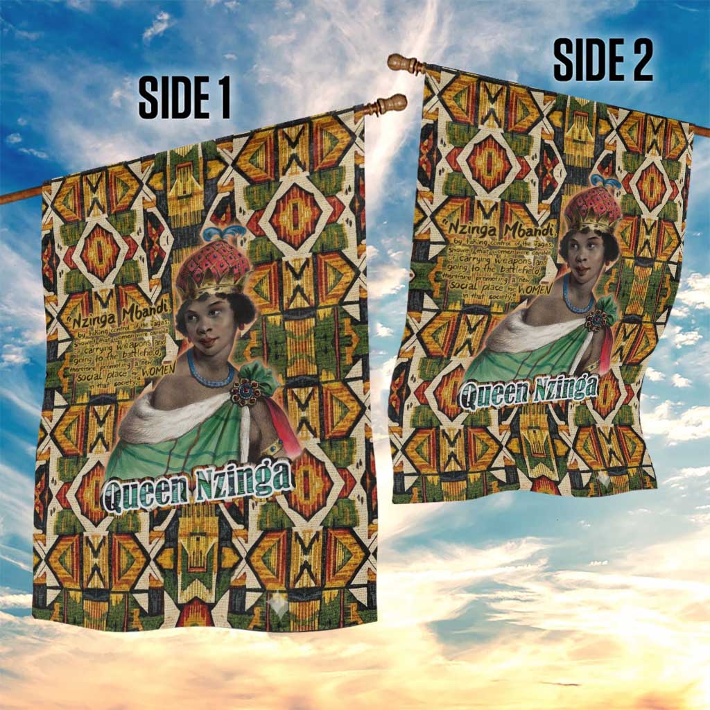 Queen Nzinga Garden Flag Mbandi Traditional Regal Portrait Empowerment Quote African Female Leadership - Wonder Print Shop