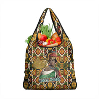 Queen Nzinga Grocery Bag Mbandi Traditional Regal Portrait Empowerment Quote African Female Leadership - Wonder Print Shop