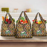 Queen Nzinga Grocery Bag Mbandi Traditional Regal Portrait Empowerment Quote African Female Leadership - Wonder Print Shop