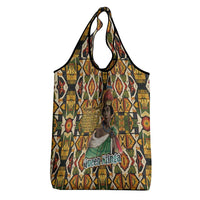 Queen Nzinga Grocery Bag Mbandi Traditional Regal Portrait Empowerment Quote African Female Leadership - Wonder Print Shop