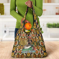 Queen Nzinga Grocery Bag Mbandi Traditional Regal Portrait Empowerment Quote African Female Leadership - Wonder Print Shop