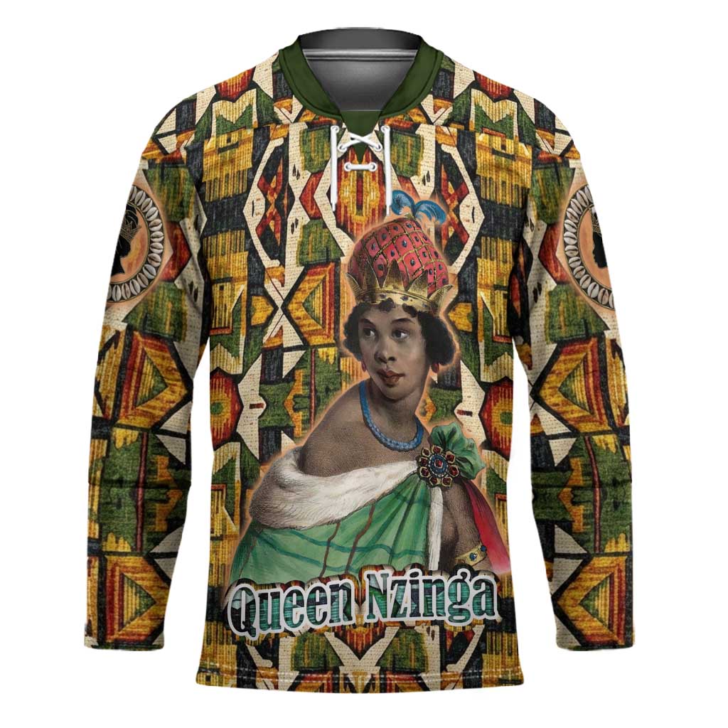 Queen Nzinga Hockey Jersey Mbandi Traditional Regal Portrait Empowerment Quote African Female Leadership - Wonder Print Shop