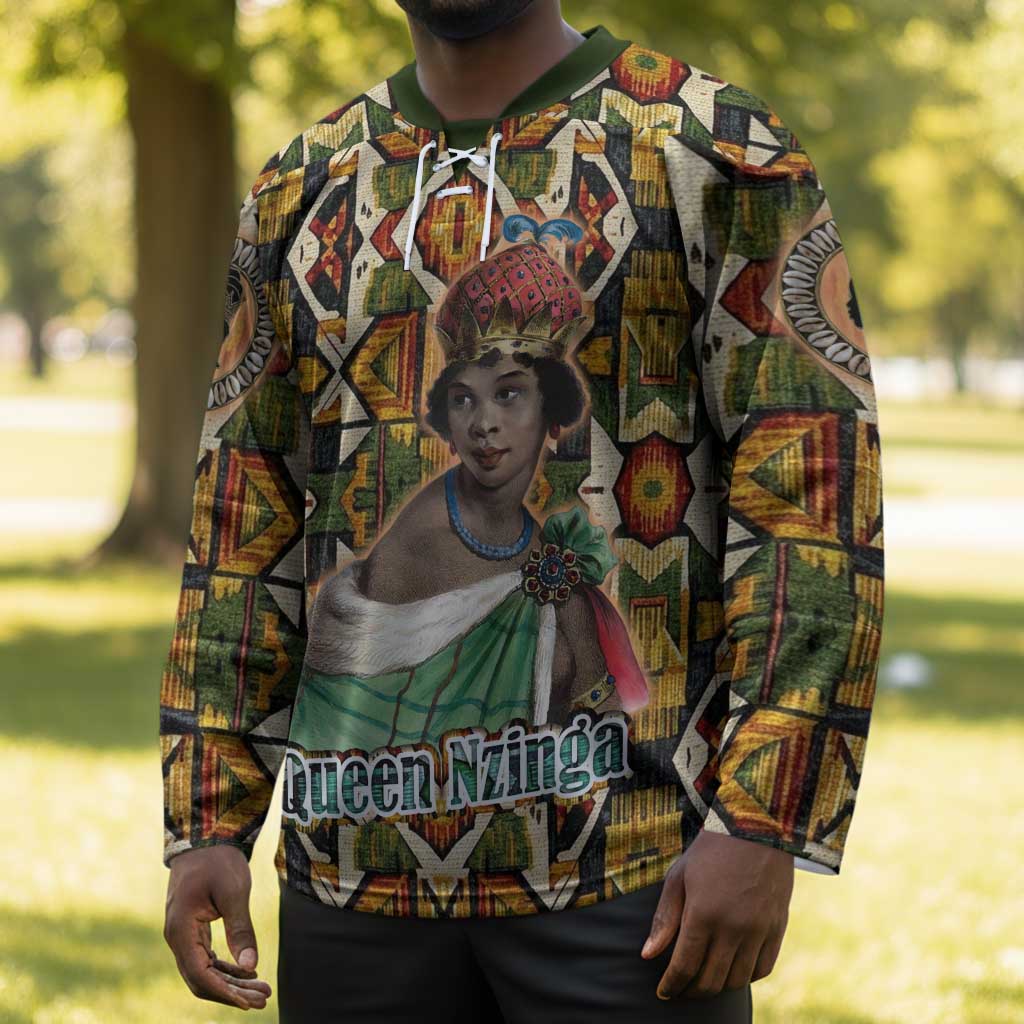 Queen Nzinga Hockey Jersey Mbandi Traditional Regal Portrait Empowerment Quote African Female Leadership - Wonder Print Shop