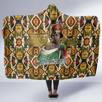 Queen Nzinga Hooded Blanket Mbandi Traditional Regal Portrait Empowerment Quote African Female Leadership - Wonder Print Shop