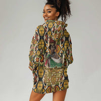 Queen Nzinga Hoodie Dress Mbandi Traditional Regal Portrait Empowerment Quote African Female Leadership - Wonder Print Shop