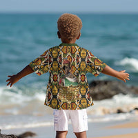 Queen Nzinga Kid Hawaiian Shirt Mbandi Traditional Regal Portrait Empowerment Quote African Female Leadership - Wonder Print Shop