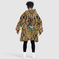 Queen Nzinga Kid Wearable Blanket Hoodie Mbandi Traditional Regal Portrait Empowerment Quote African Female Leadership - Wonder Print Shop