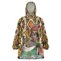 Queen Nzinga Kid Wearable Blanket Hoodie Mbandi Traditional Regal Portrait Empowerment Quote African Female Leadership - Wonder Print Shop