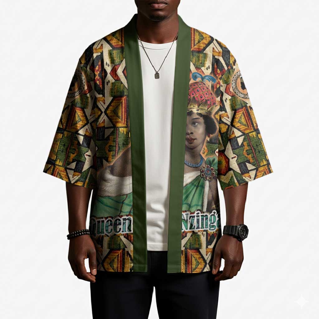 Queen Nzinga Kimono Mbandi Traditional Regal Portrait Empowerment Quote African Female Leadership - Wonder Print Shop