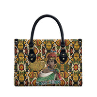 Queen Nzinga Leather Bag Mbandi Traditional Regal Portrait Empowerment Quote African Female Leadership - Wonder Print Shop