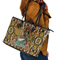 Queen Nzinga Leather Tote Bag Mbandi Traditional Regal Portrait Empowerment Quote African Female Leadership - Wonder Print Shop