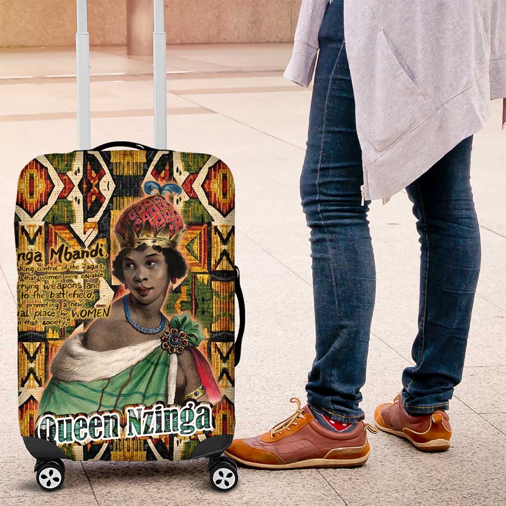Queen Nzinga Luggage Cover Mbandi Traditional Regal Portrait Empowerment Quote African Female Leadership - Wonder Print Shop